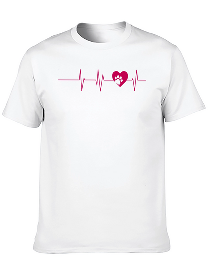 Heartbeat Paw Print Tee - Love Your Pet!