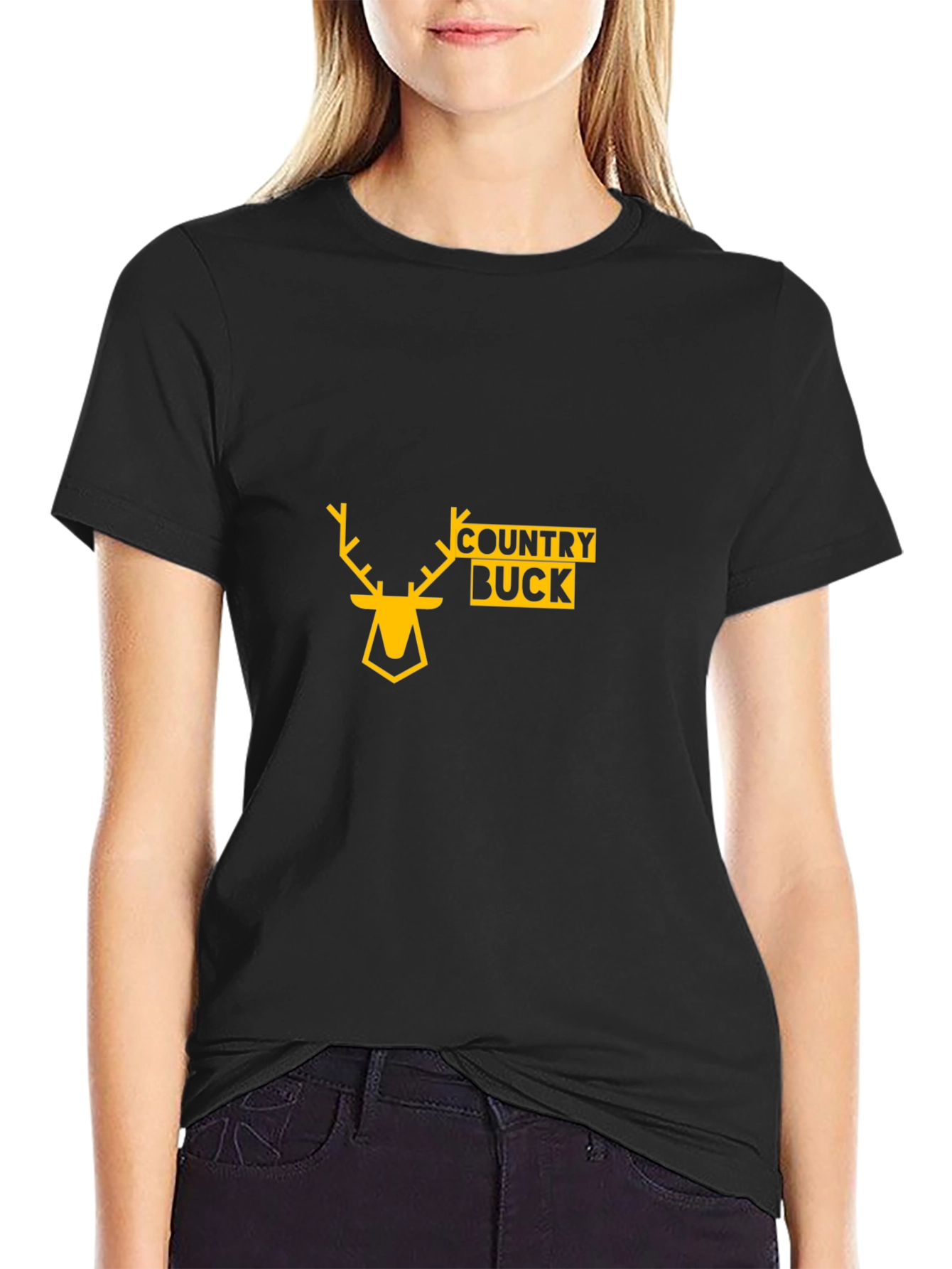 Country Buck Black T-Shirt