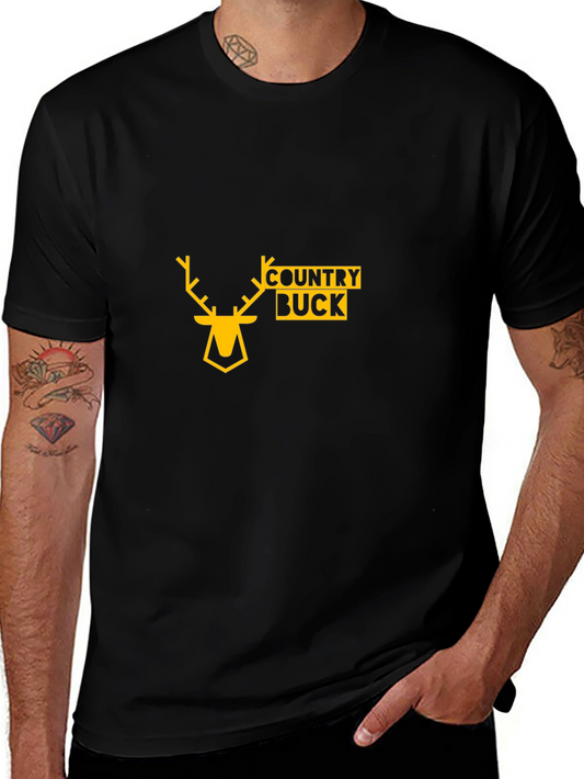 Country Buck Black T-Shirt