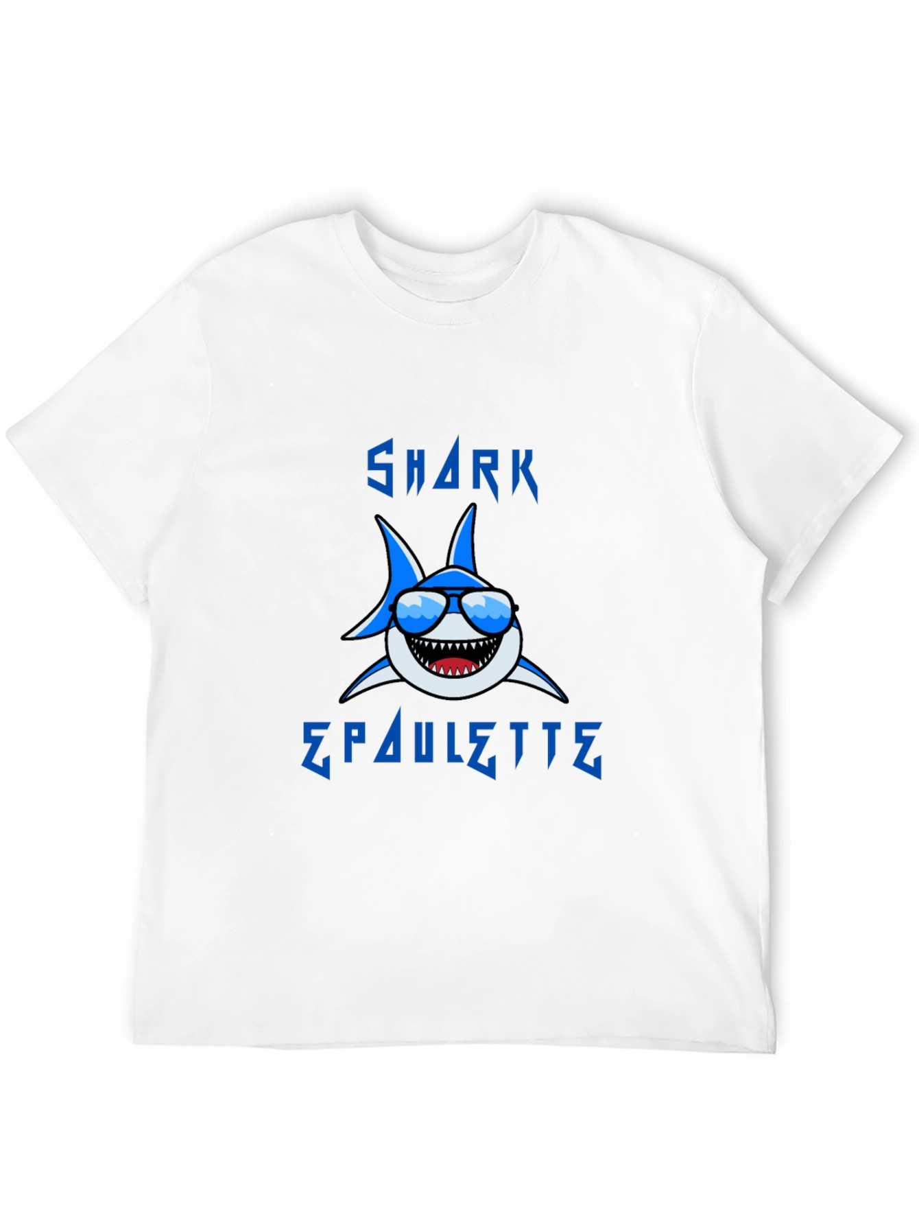 Cool Shark Graphic T-Shirt - Blue Cartoon Design