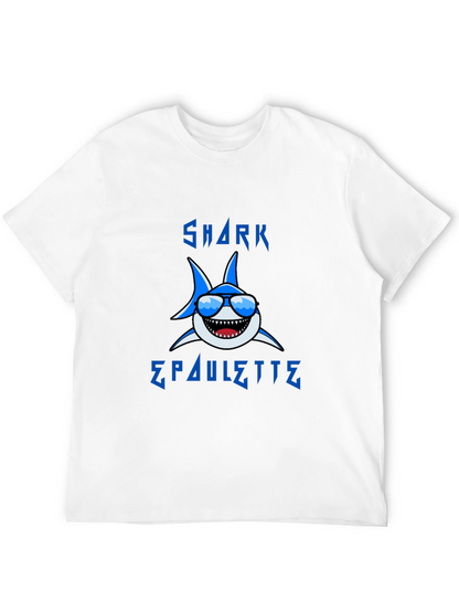 Cool Shark Graphic T-Shirt - Blue Cartoon Design