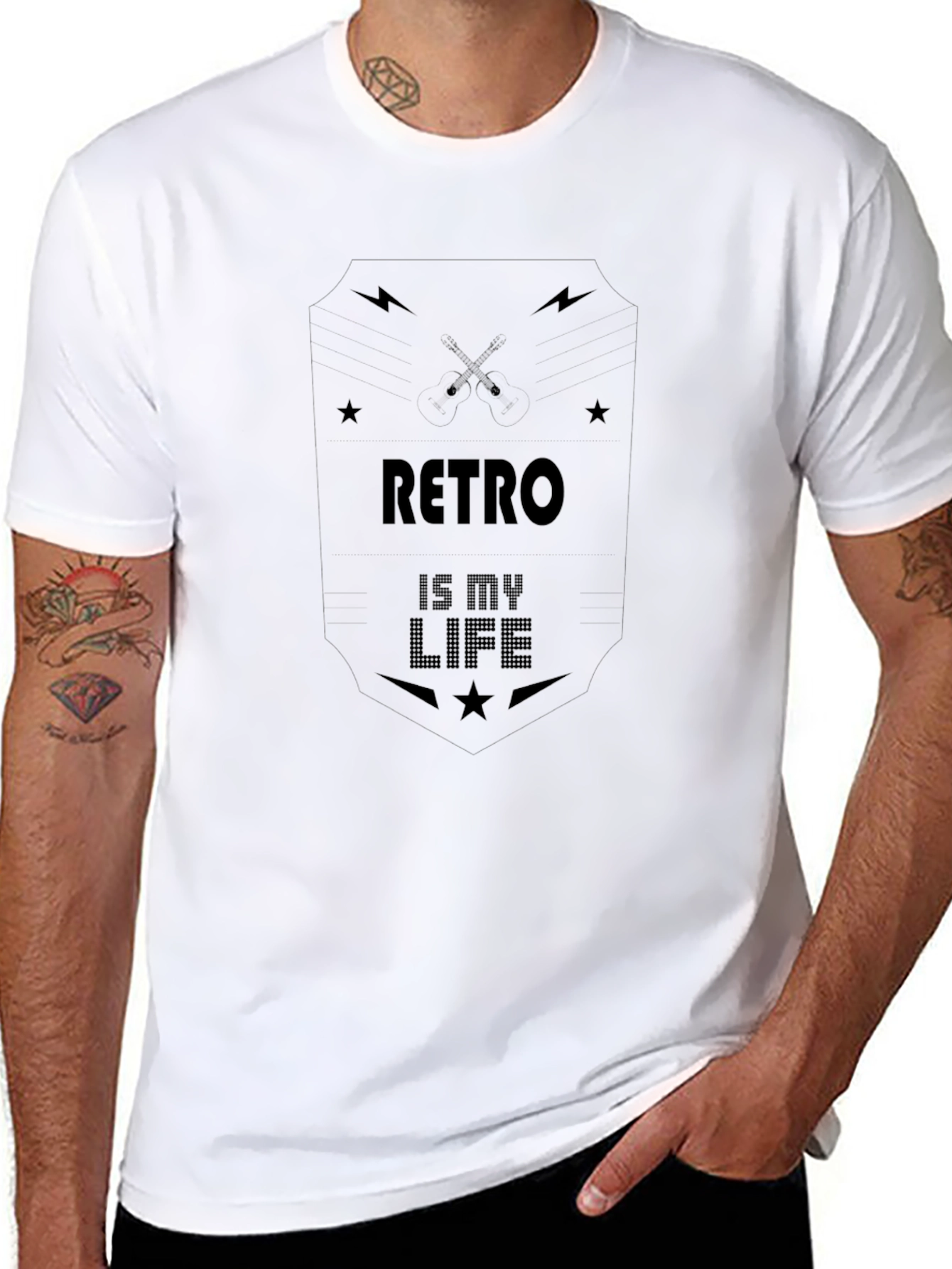 Retro Is My Life Graphic T-Shirt - Black