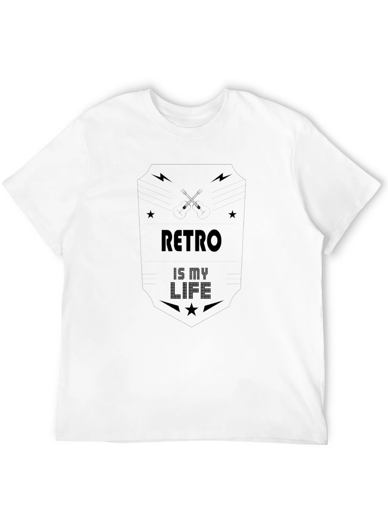 Retro Is My Life Graphic T-Shirt - Black