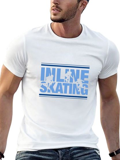 Inline Skating Graphic Tee - Black Cotton T-Shirt