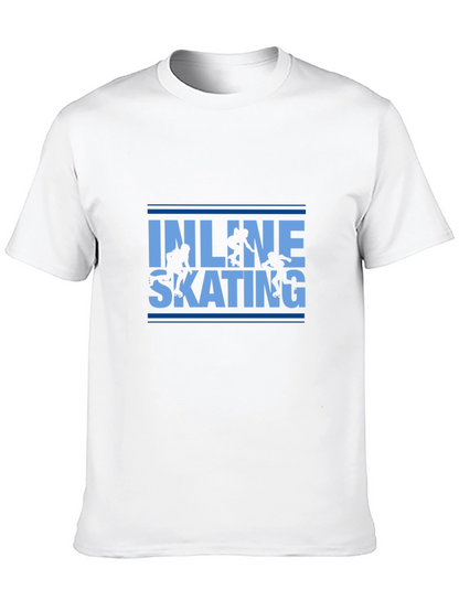 Inline Skating Graphic Tee - Black Cotton T-Shirt