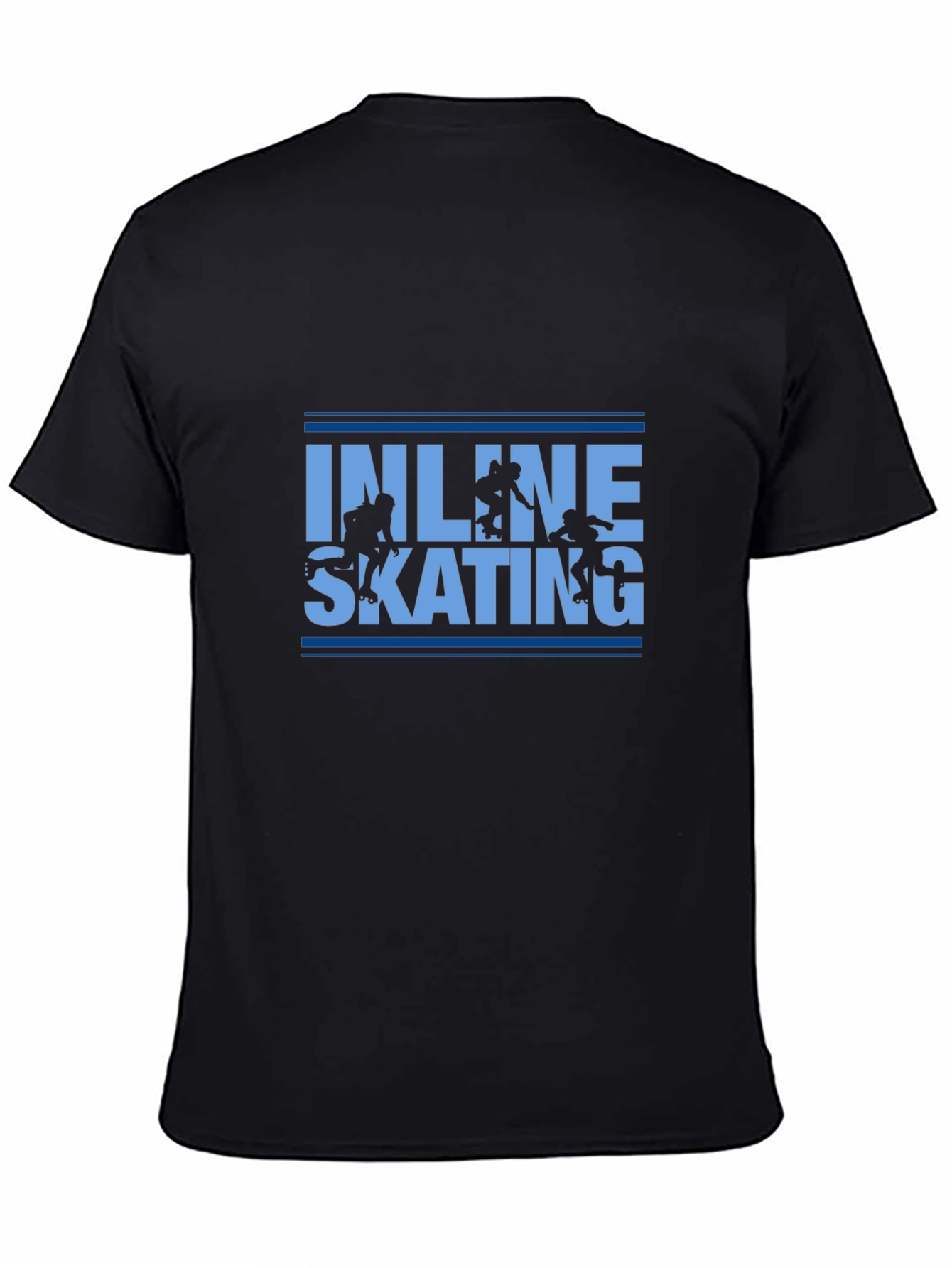 Inline Skating Graphic Tee - Black Cotton T-Shirt