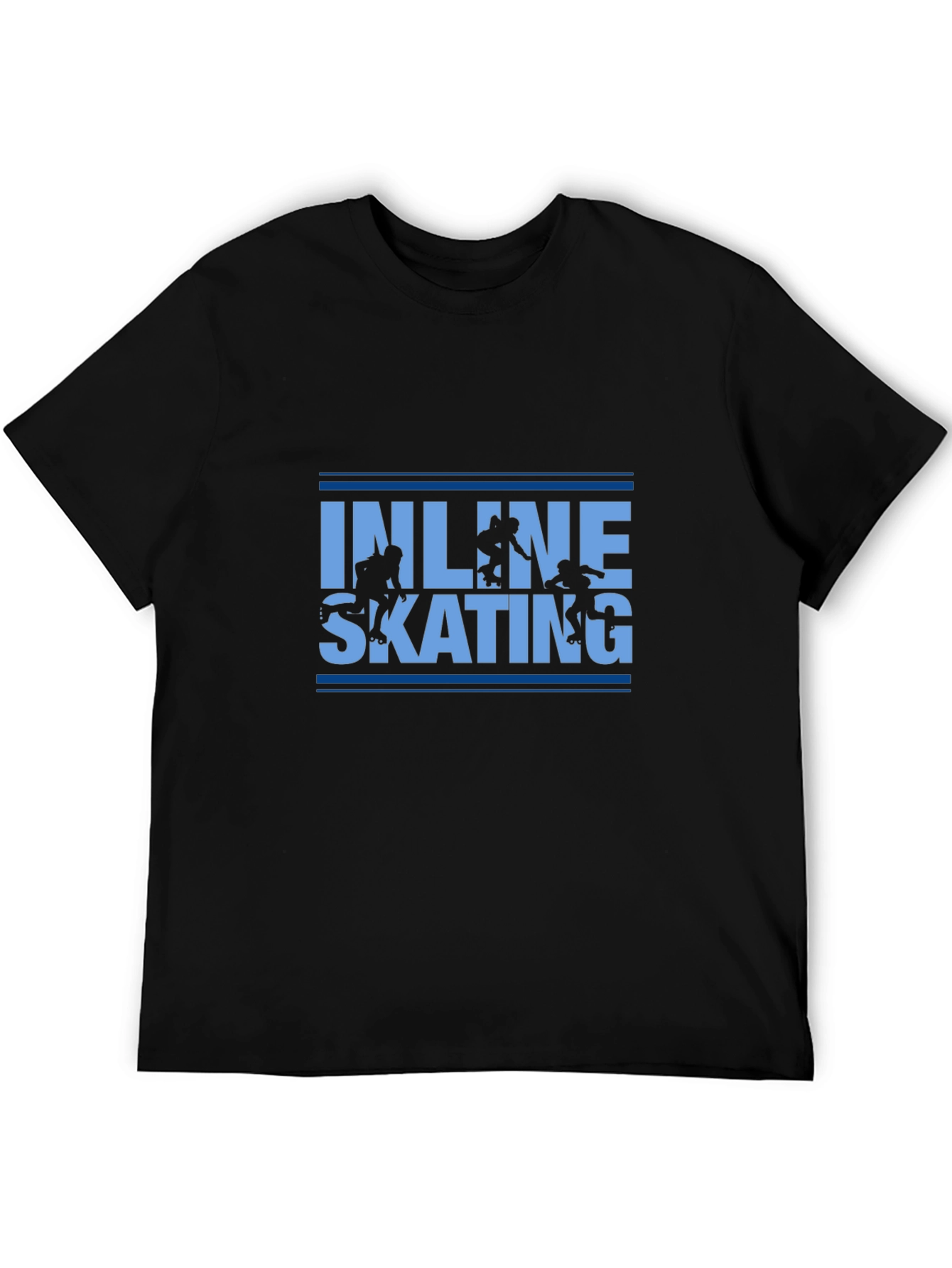 Inline Skating Graphic Tee - Black Cotton T-Shirt