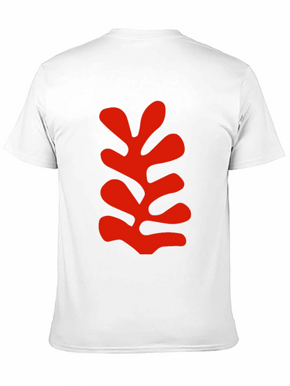 Modern Art Leaf Graphic Black T-Shirt