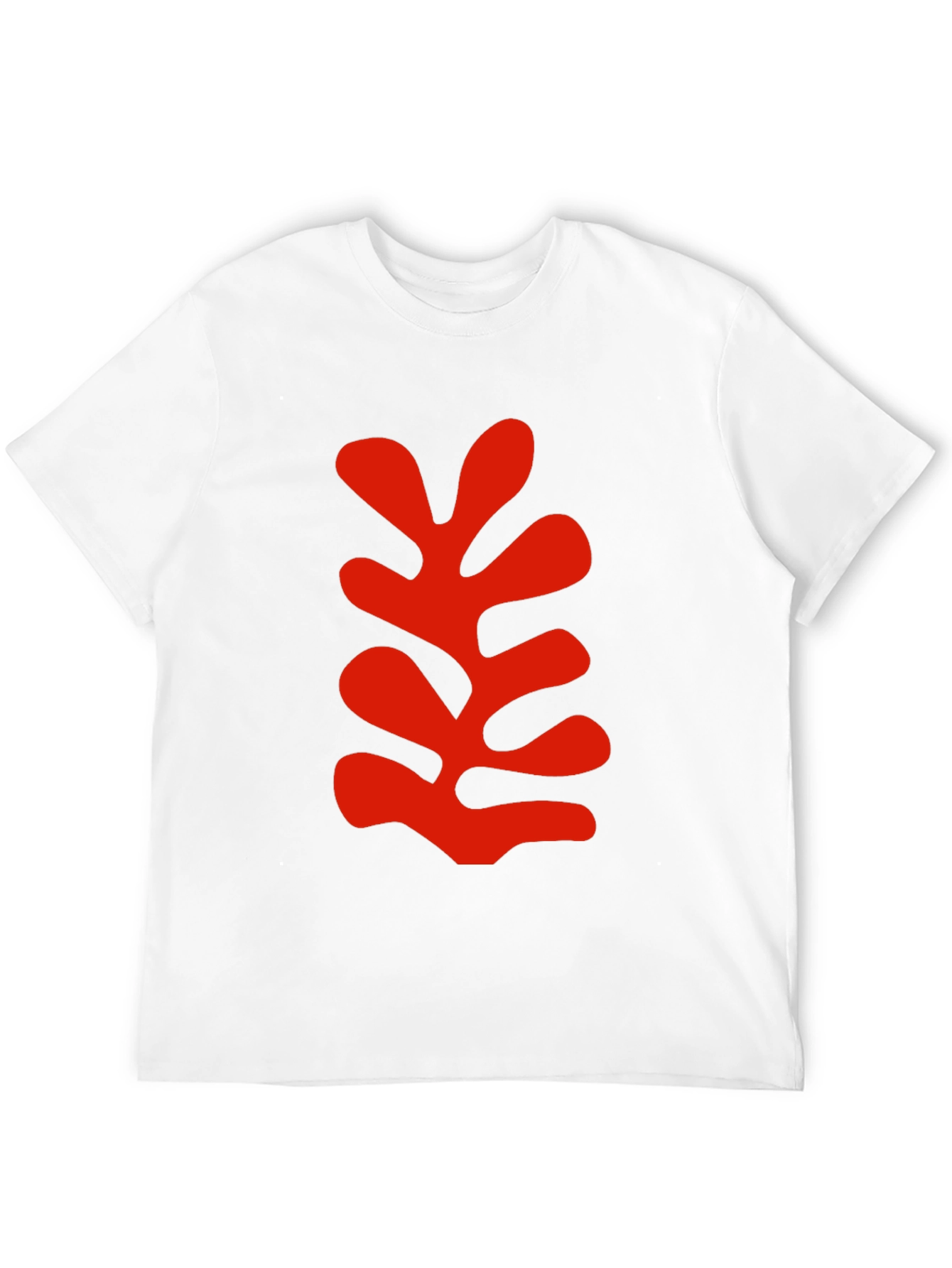 Modern Art Leaf Graphic Black T-Shirt