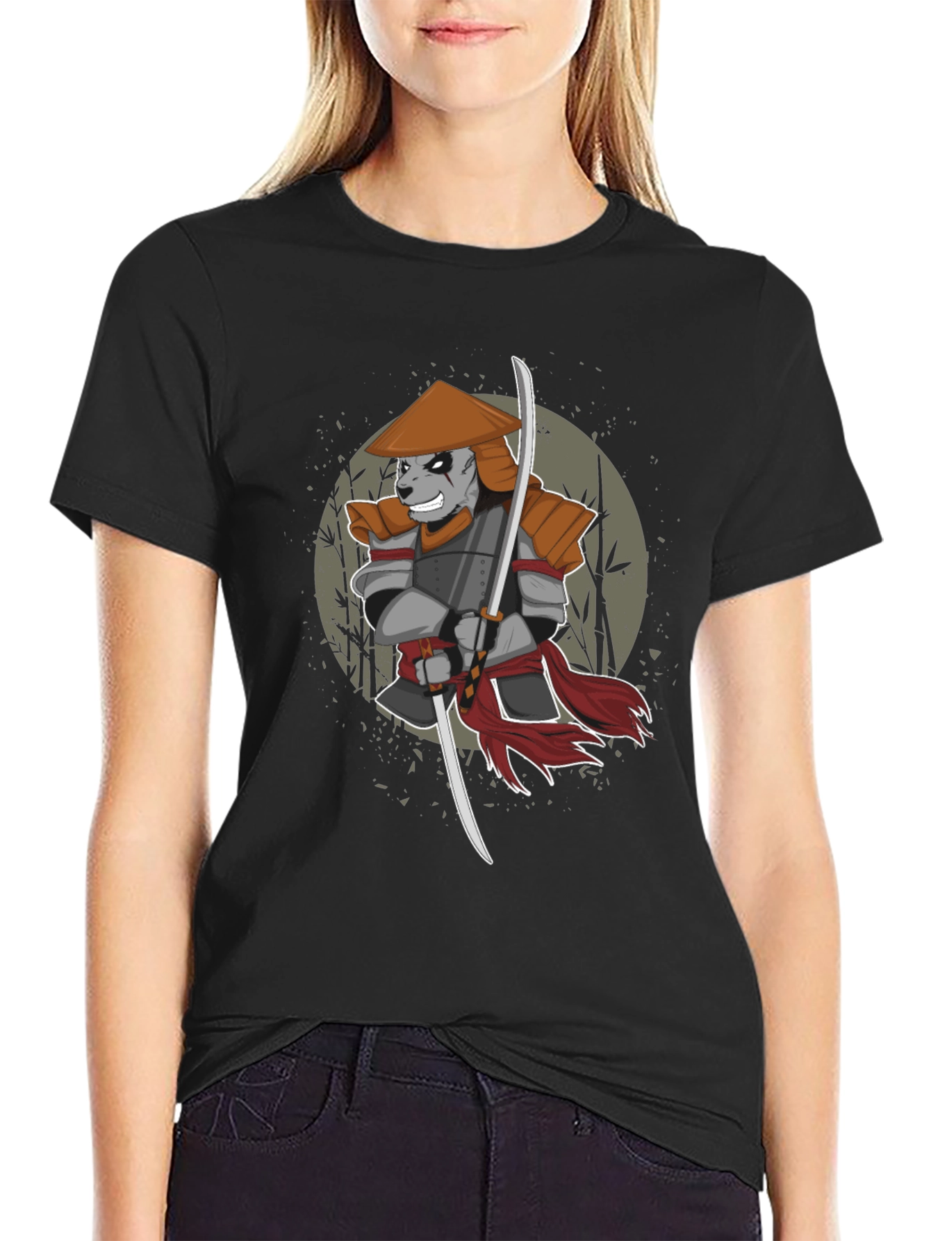 Samurai Panda Graphic T-Shirt