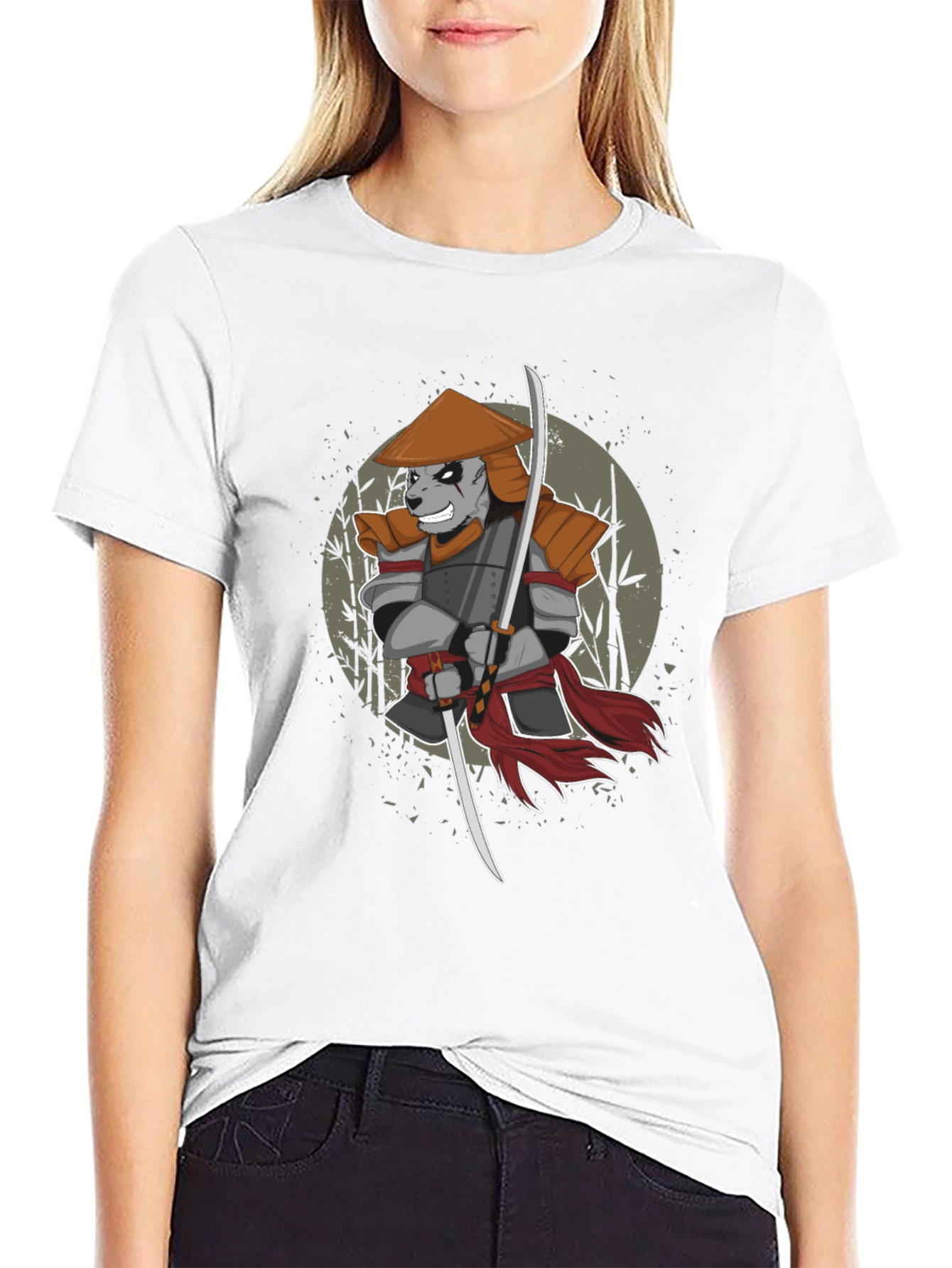 Samurai Panda Graphic T-Shirt