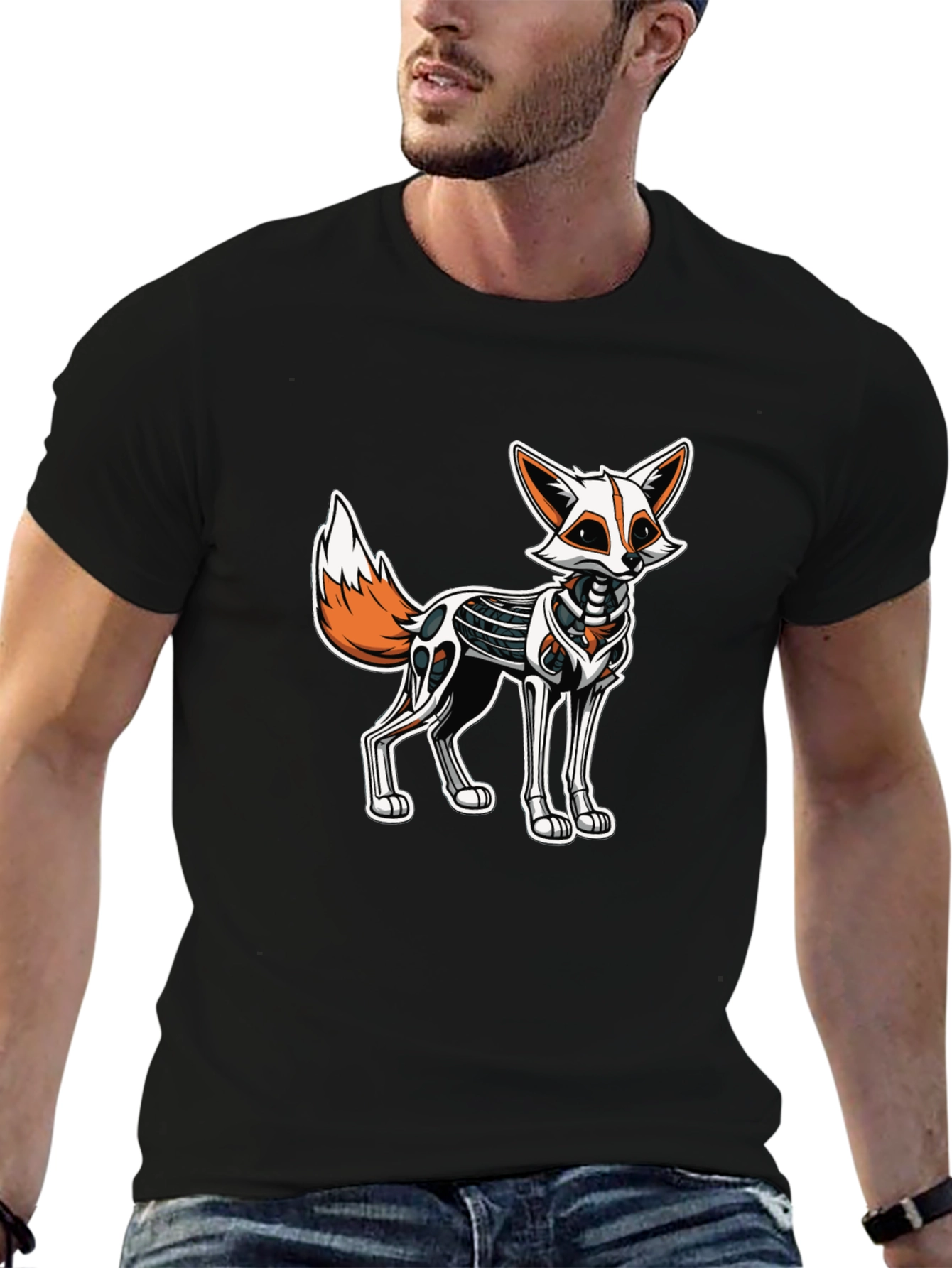 Robotic Fox Graphic Tee - Black
