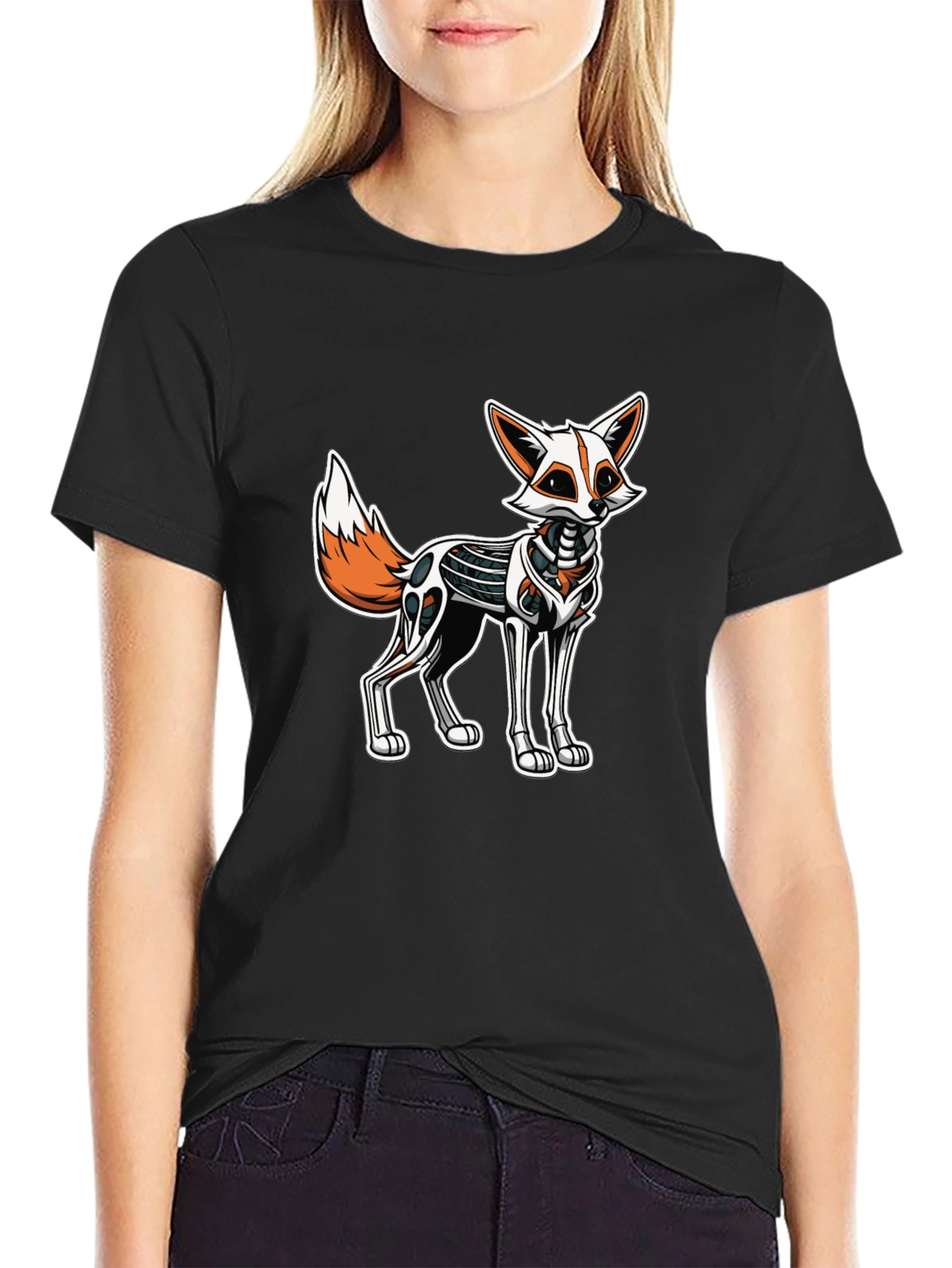 Robotic Fox Graphic Tee - Black