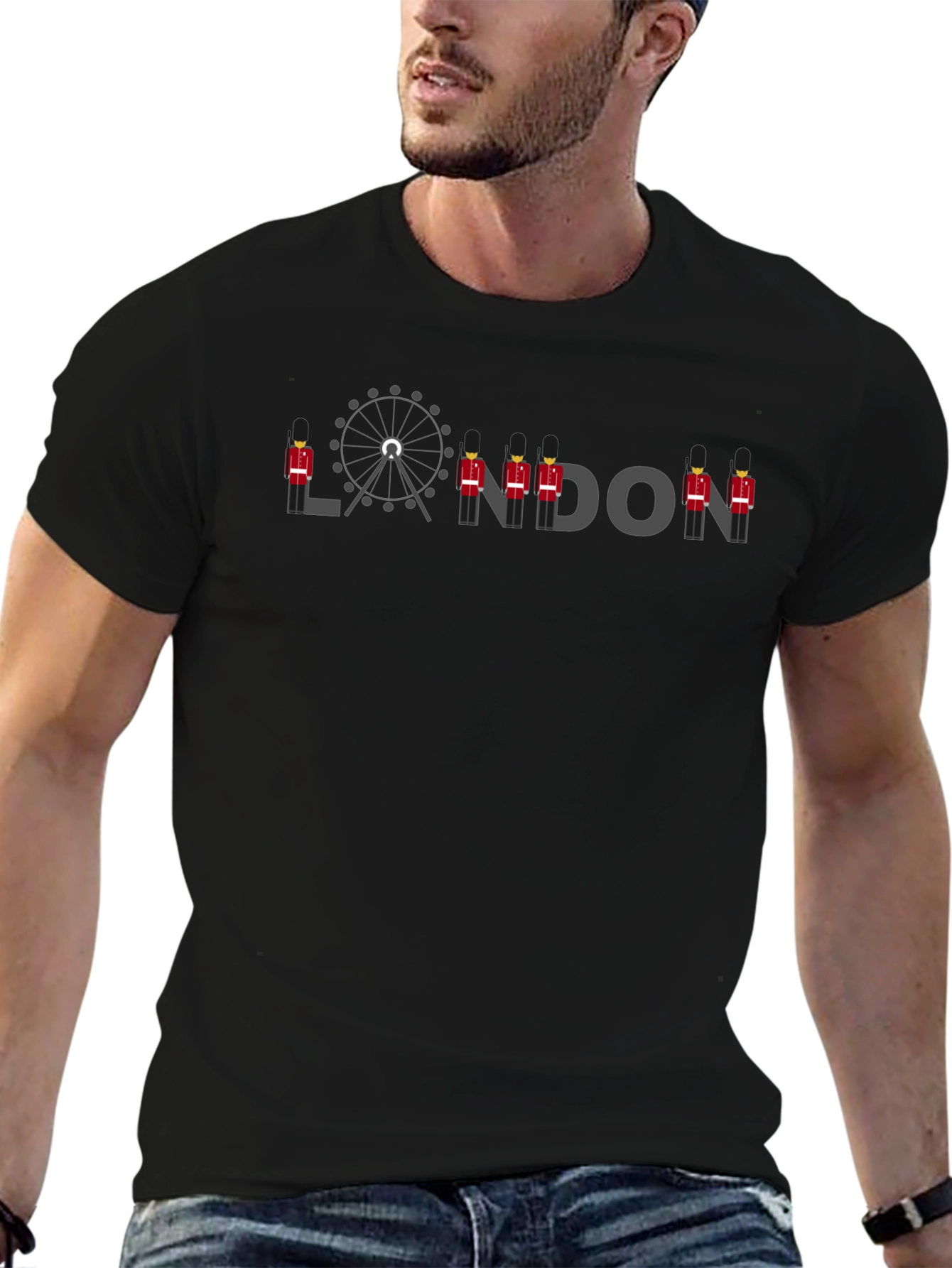 London Ferris Wheel & Guard T-Shirt - Black