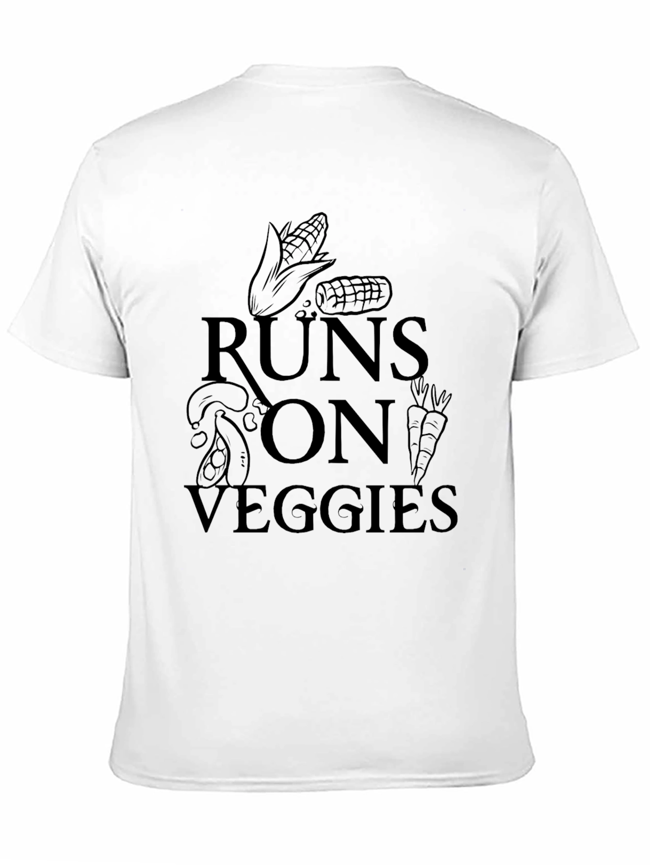Runs on Veggies Black Graphic Tee