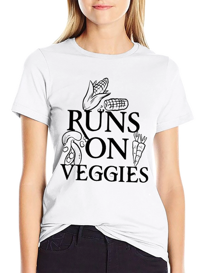 Runs on Veggies Black Graphic Tee