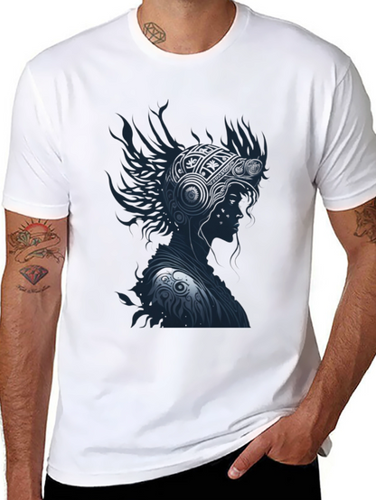 Stylish Black T-Shirt with Warrior Graphic Design
