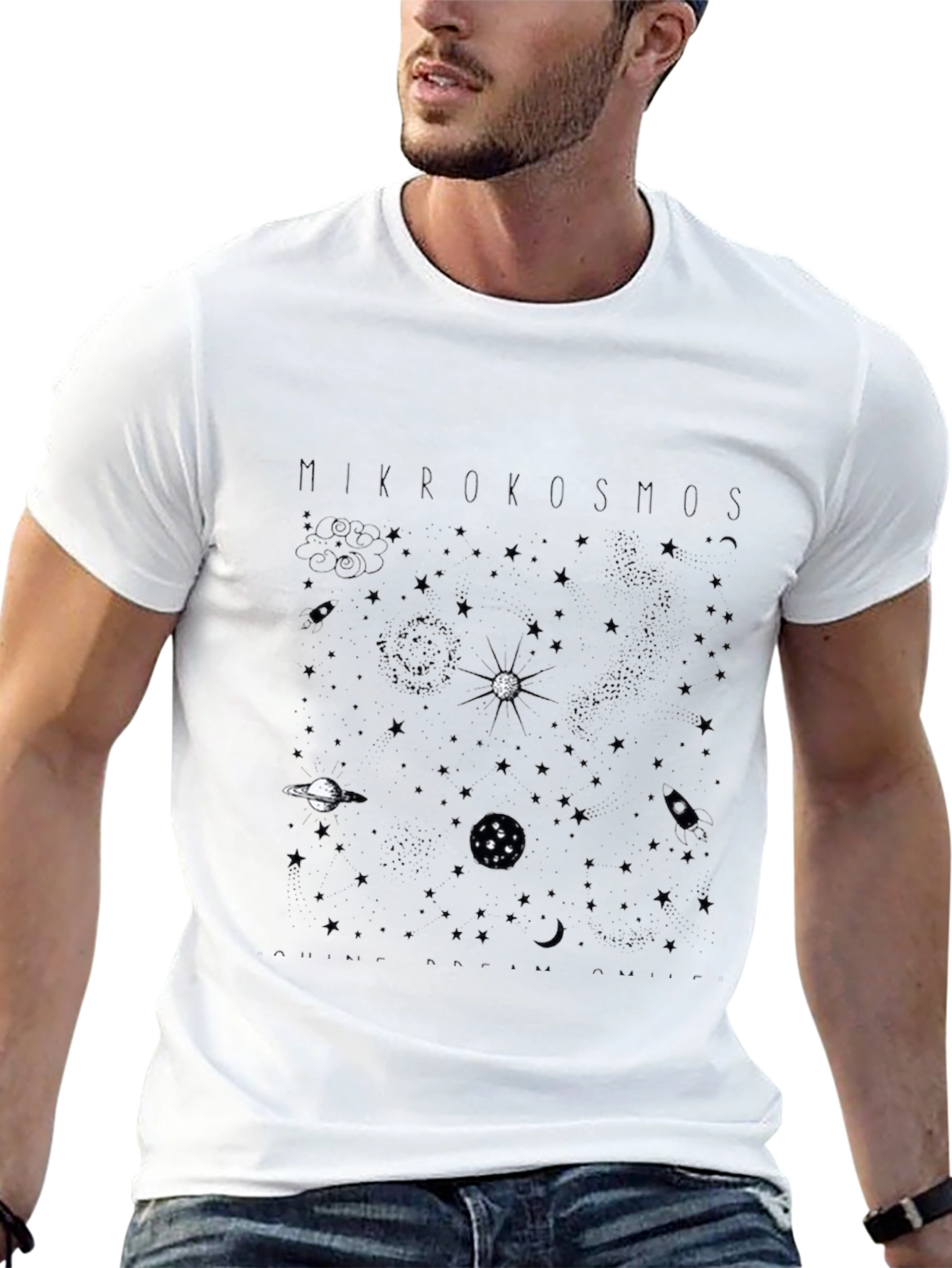 Mikrokosmos Space Print T-Shirt