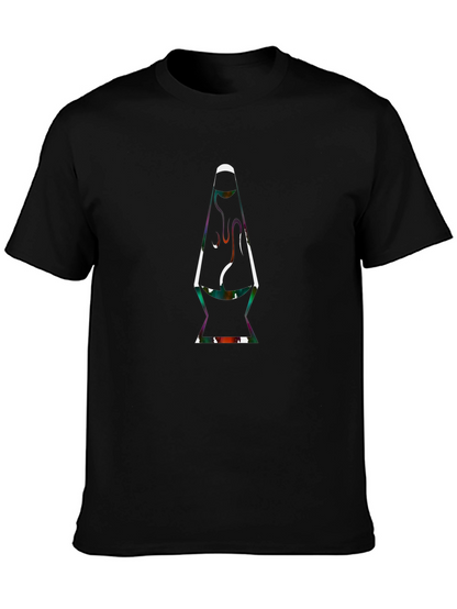 Retro Lava Lamp Graphic Tee - Classic Black T-Shirt