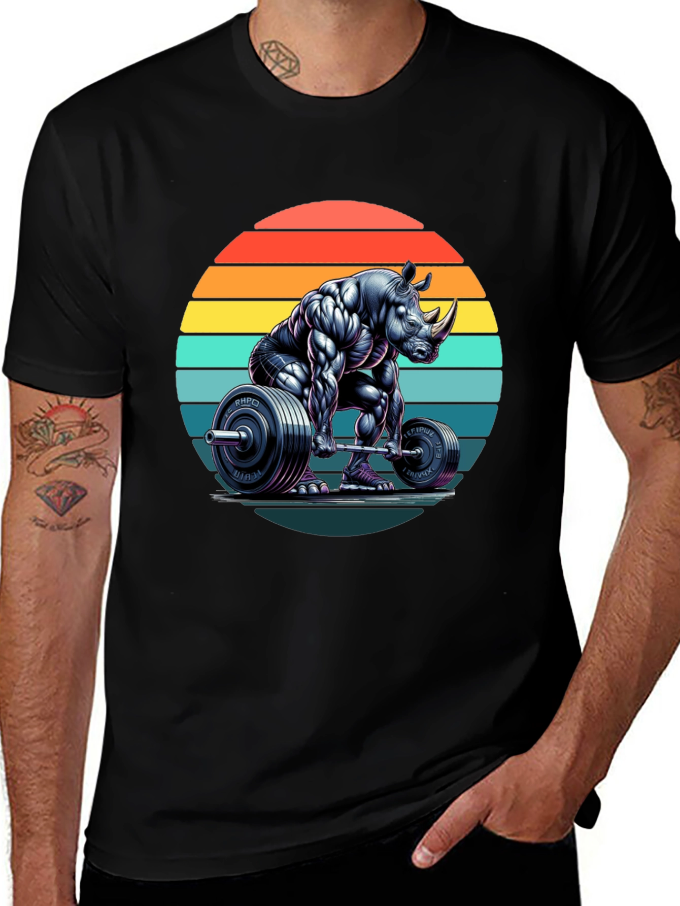 Rhino Powerlifting Graphic Tee - Black