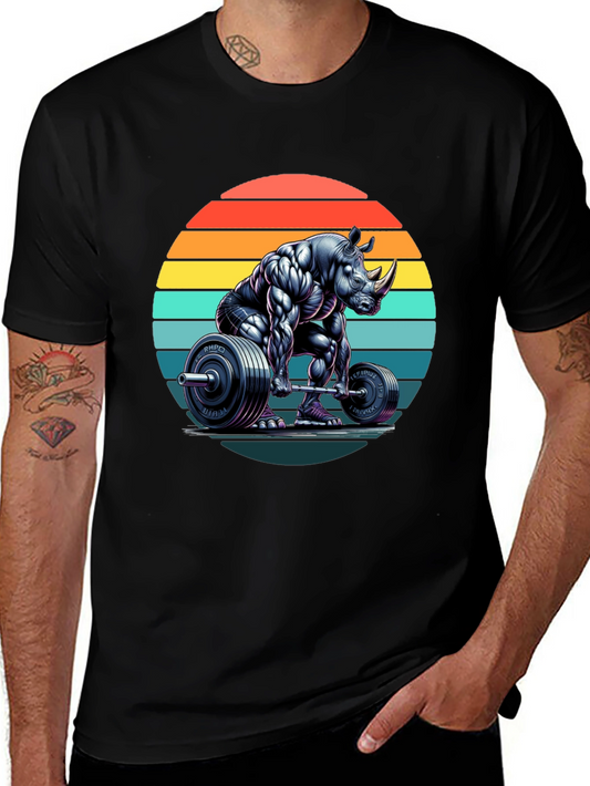 Rhino Powerlifting Graphic Tee - Black