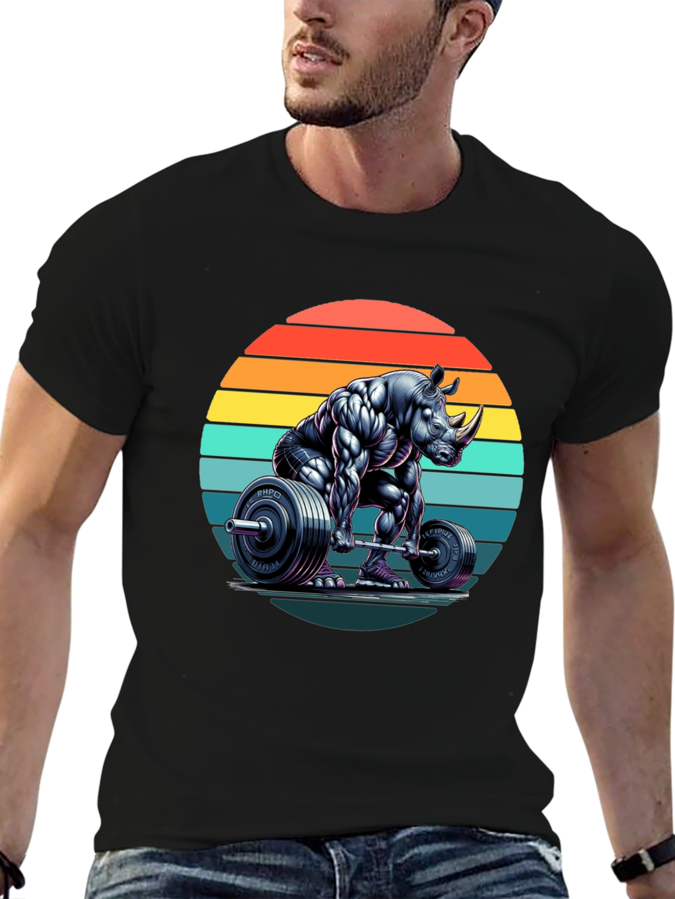 Rhino Powerlifting Graphic Tee - Black
