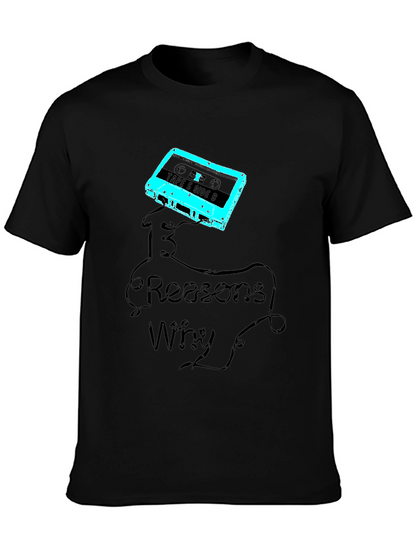 13 Reasons Why Cassette Tape Graphic Tee - Black