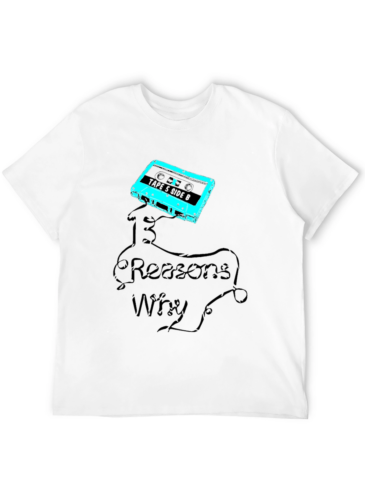13 Reasons Why Cassette Tape Graphic Tee - Black