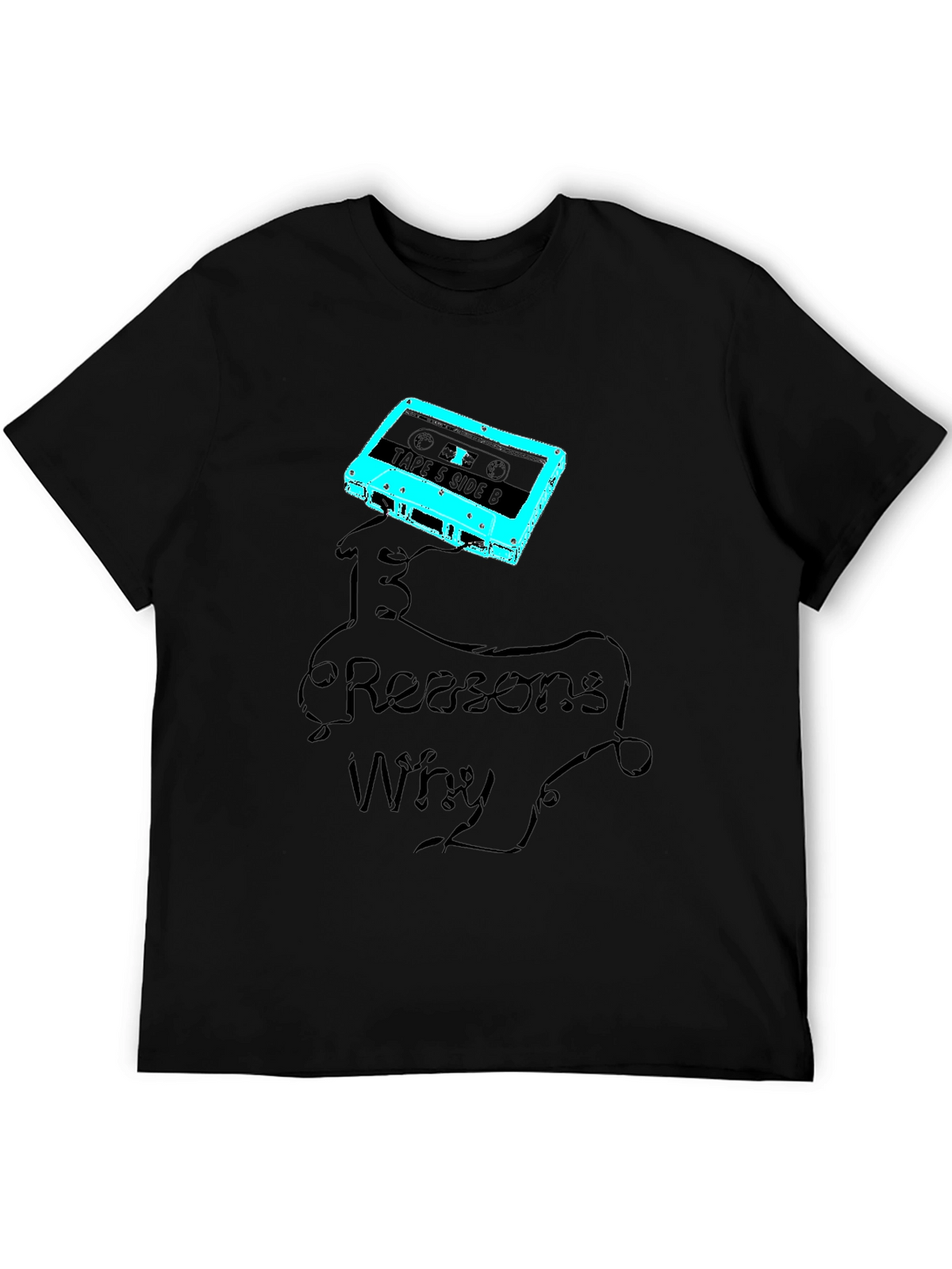 13 Reasons Why Cassette Tape Graphic Tee - Black