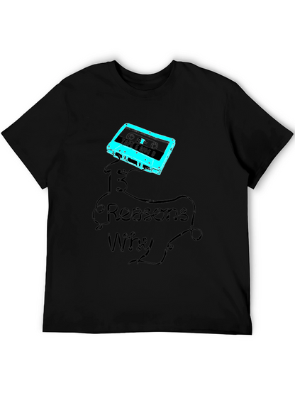 13 Reasons Why Cassette Tape Graphic Tee - Black