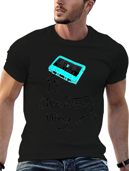 13 Reasons Why Cassette Tape Graphic Tee - Black