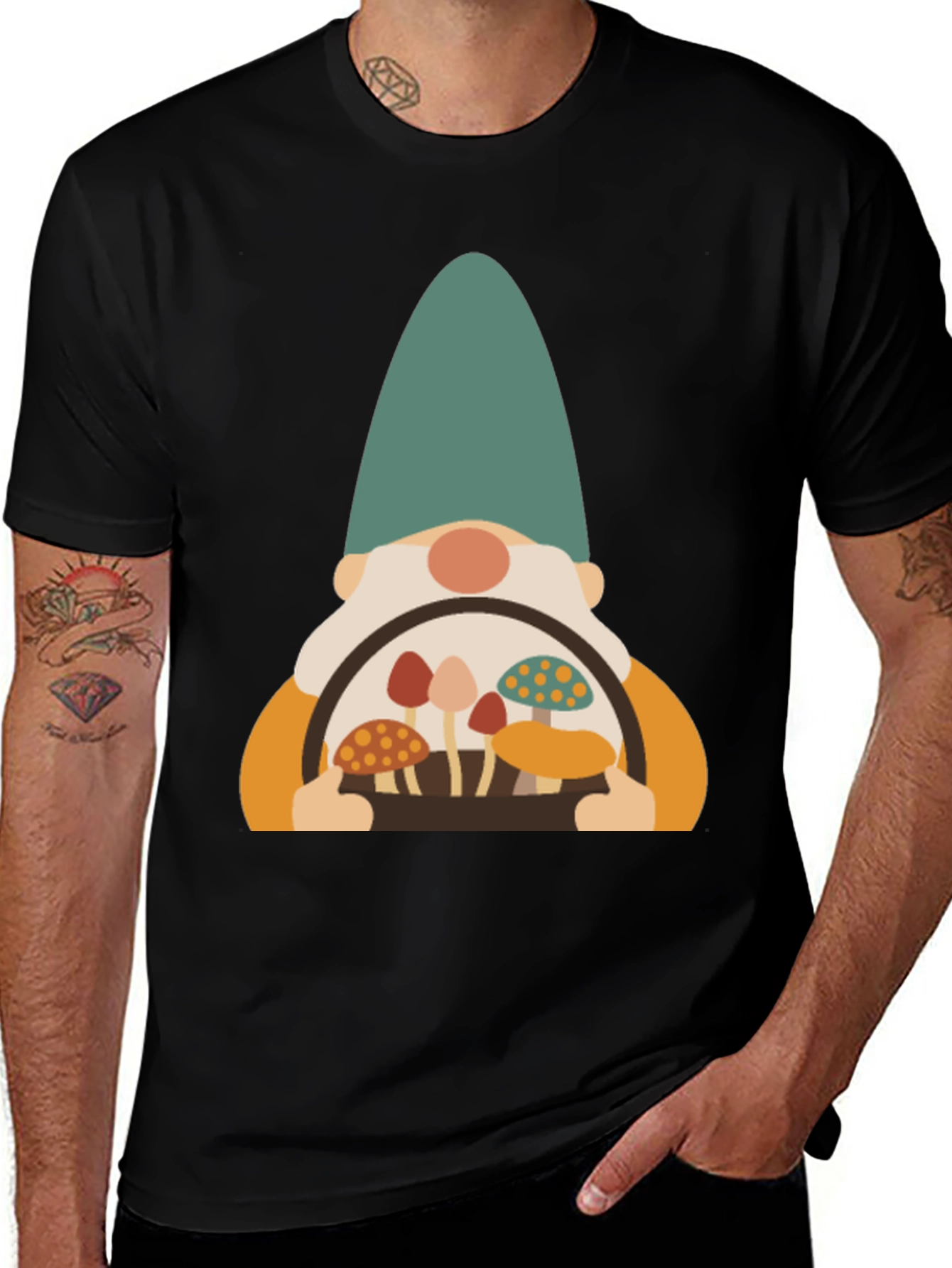 Mushroom Gnome Graphic Tee - Fun & Unique Design