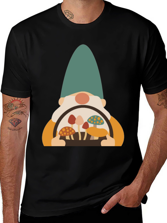 Mushroom Gnome Graphic Tee - Fun & Unique Design