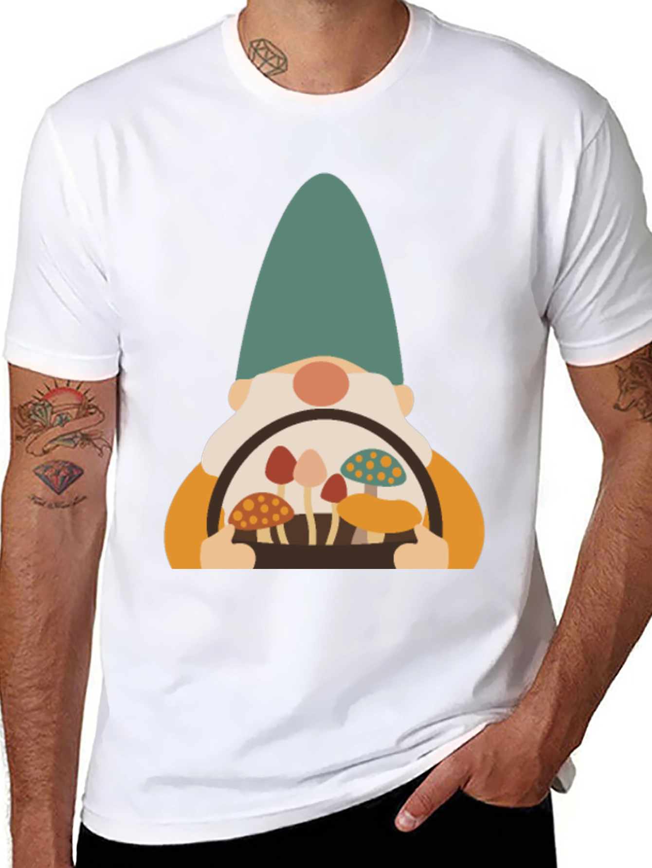 Mushroom Gnome Graphic Tee - Fun & Unique Design