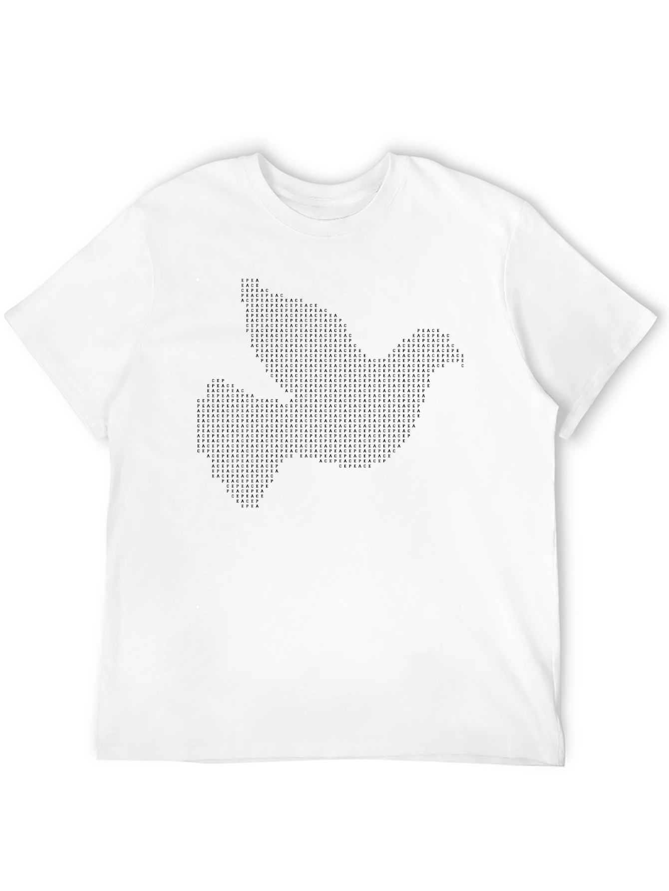 Peace Dove Graphic Print Black Crew Neck T-Shirt