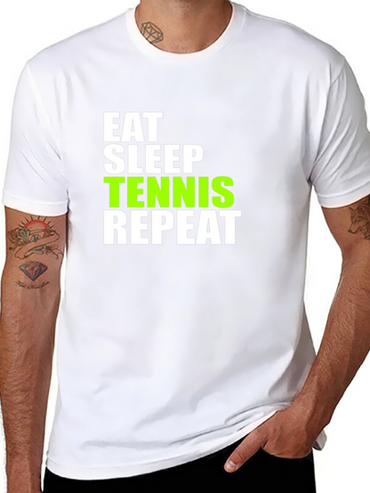 Eat Sleep Tennis Repeat Graphic Tee