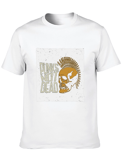 Punk Skull Graphic Tee - Punks Not Dead T-Shirt