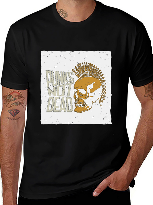 Punk Skull Graphic Tee - Punks Not Dead T-Shirt