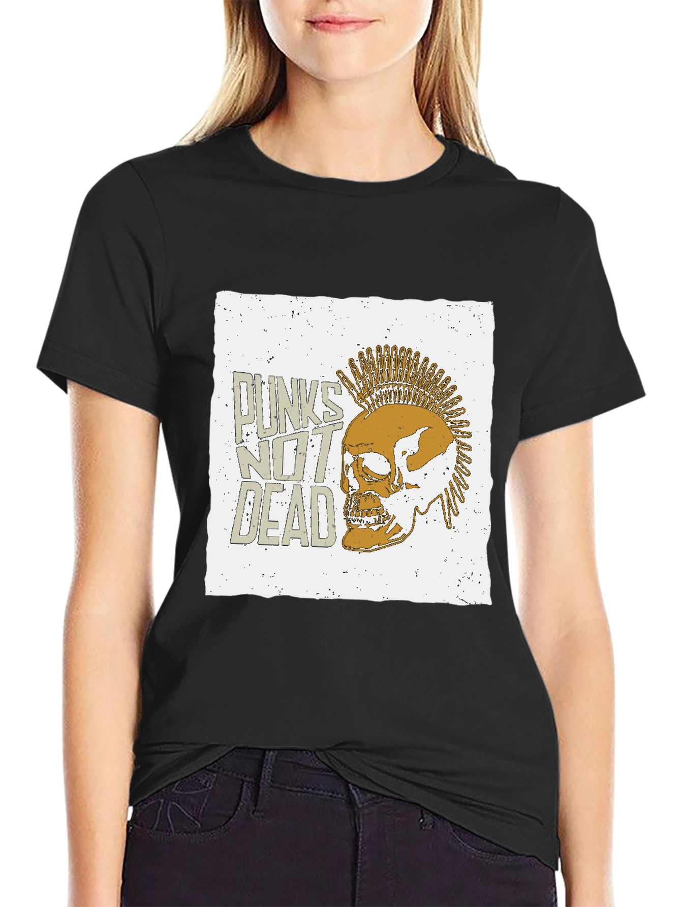 Punk Skull Graphic Tee - Punks Not Dead T-Shirt