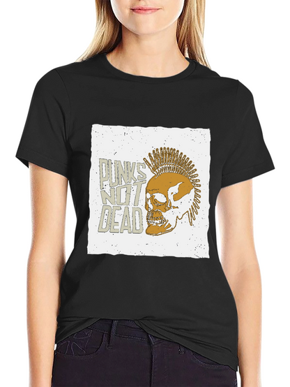 Punk Skull Graphic Tee - Punks Not Dead T-Shirt