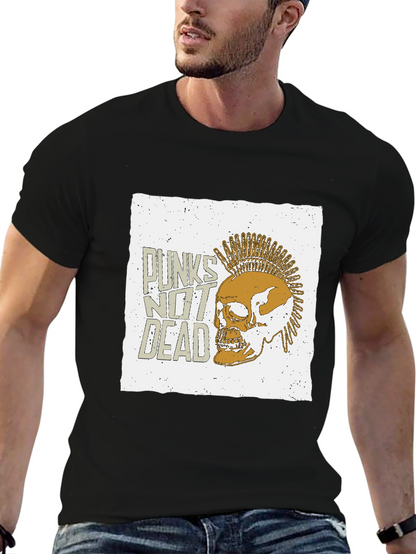 Punk Skull Graphic Tee - Punks Not Dead T-Shirt