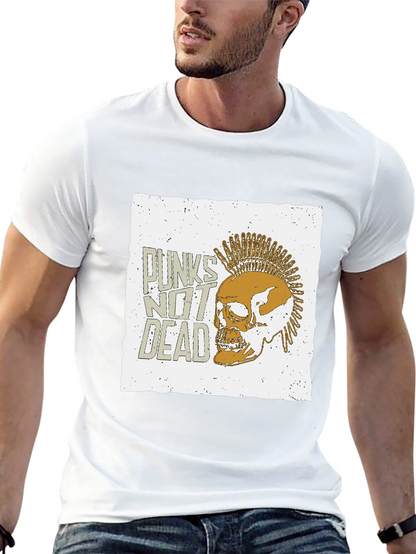 Punk Skull Graphic Tee - Punks Not Dead T-Shirt