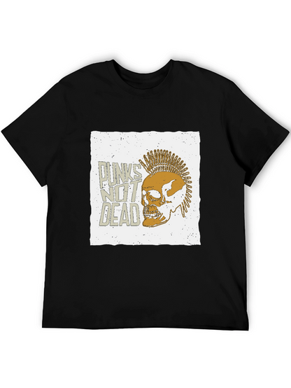 Punk Skull Graphic Tee - Punks Not Dead T-Shirt
