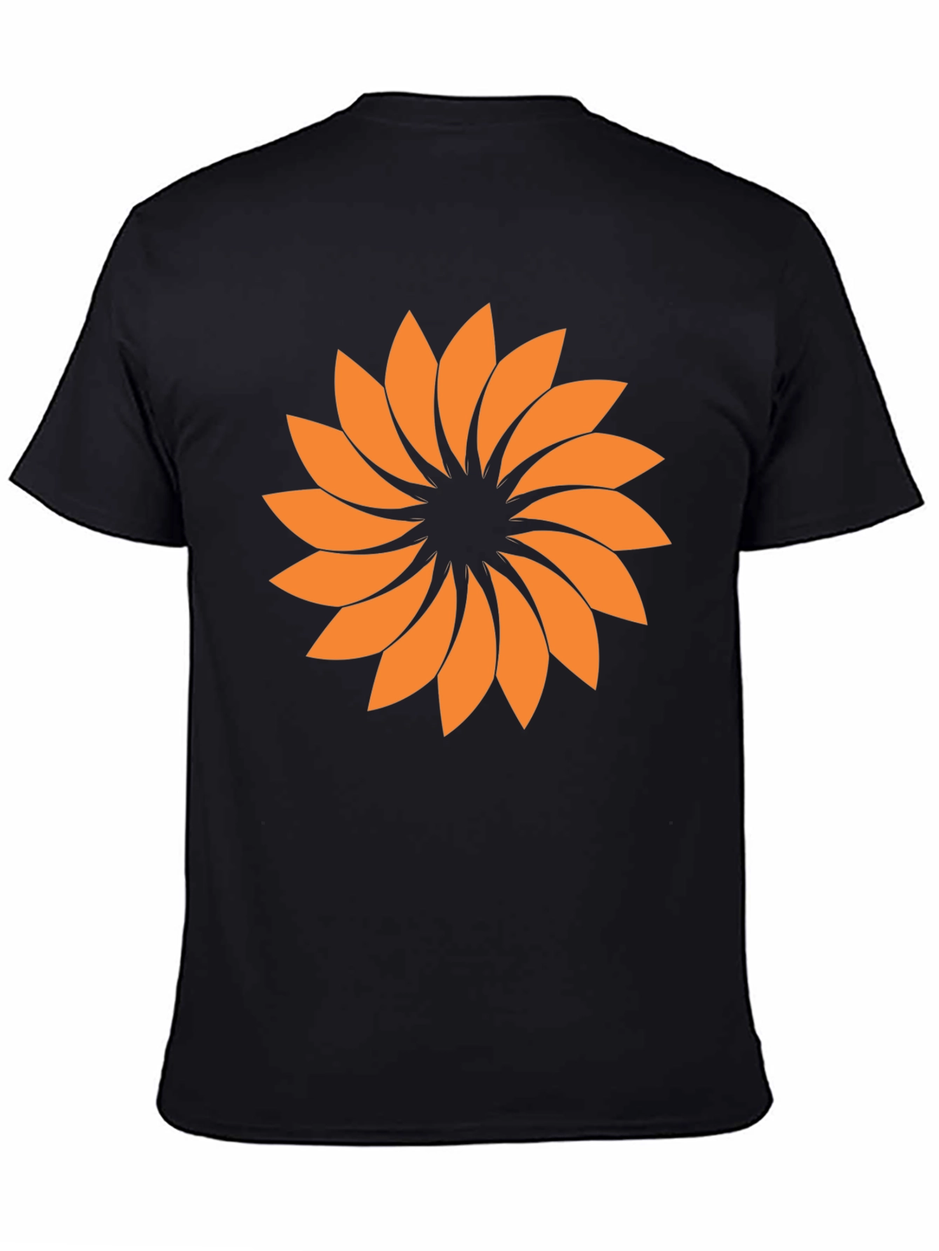 Geometric Floral Graphic Tee - Black