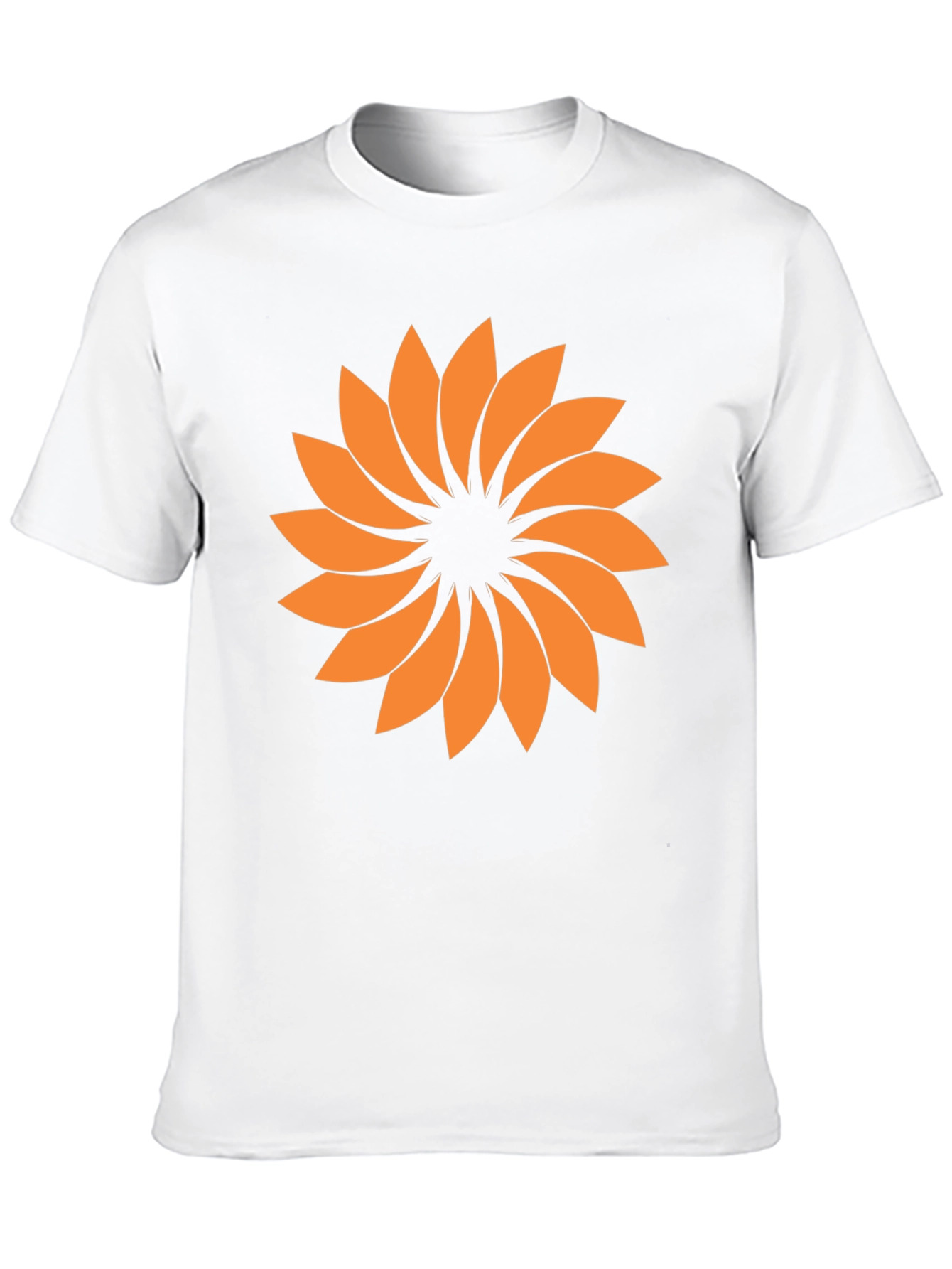 Geometric Floral Graphic Tee - Black