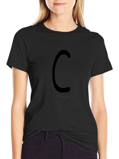Cologne C Letter T-Shirt - Black Graphic Tee