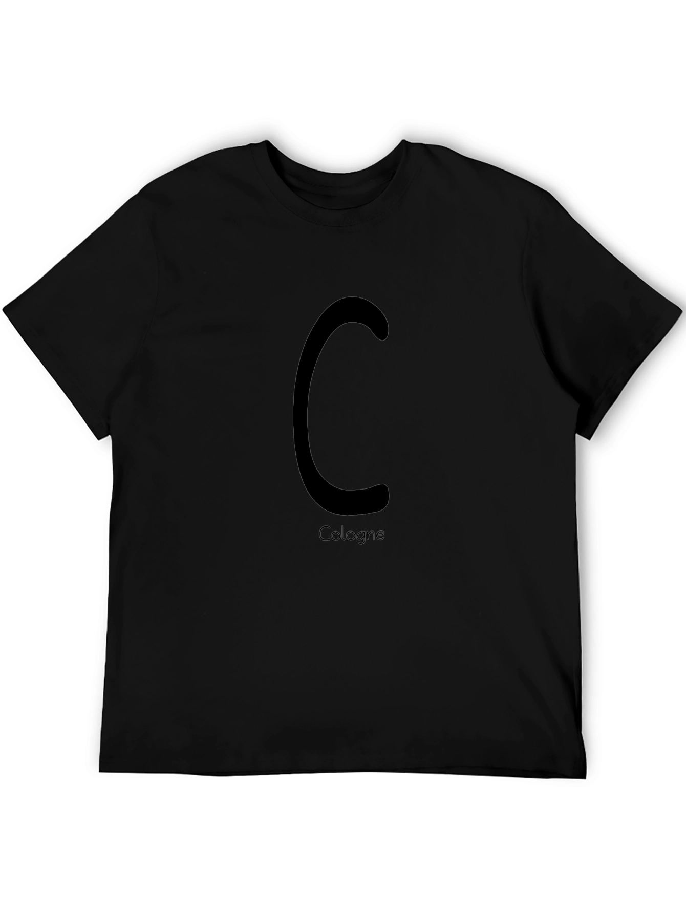 Cologne C Letter T-Shirt - Black Graphic Tee