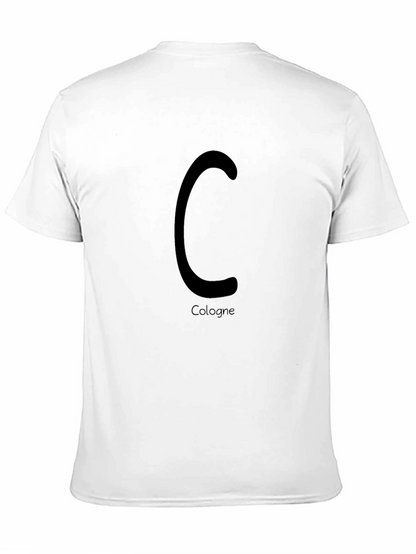 Cologne C Letter T-Shirt - Black Graphic Tee