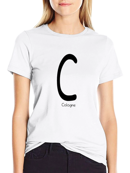 Cologne C Letter T-Shirt - Black Graphic Tee