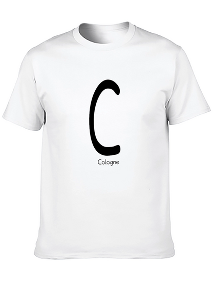 Cologne C Letter T-Shirt - Black Graphic Tee